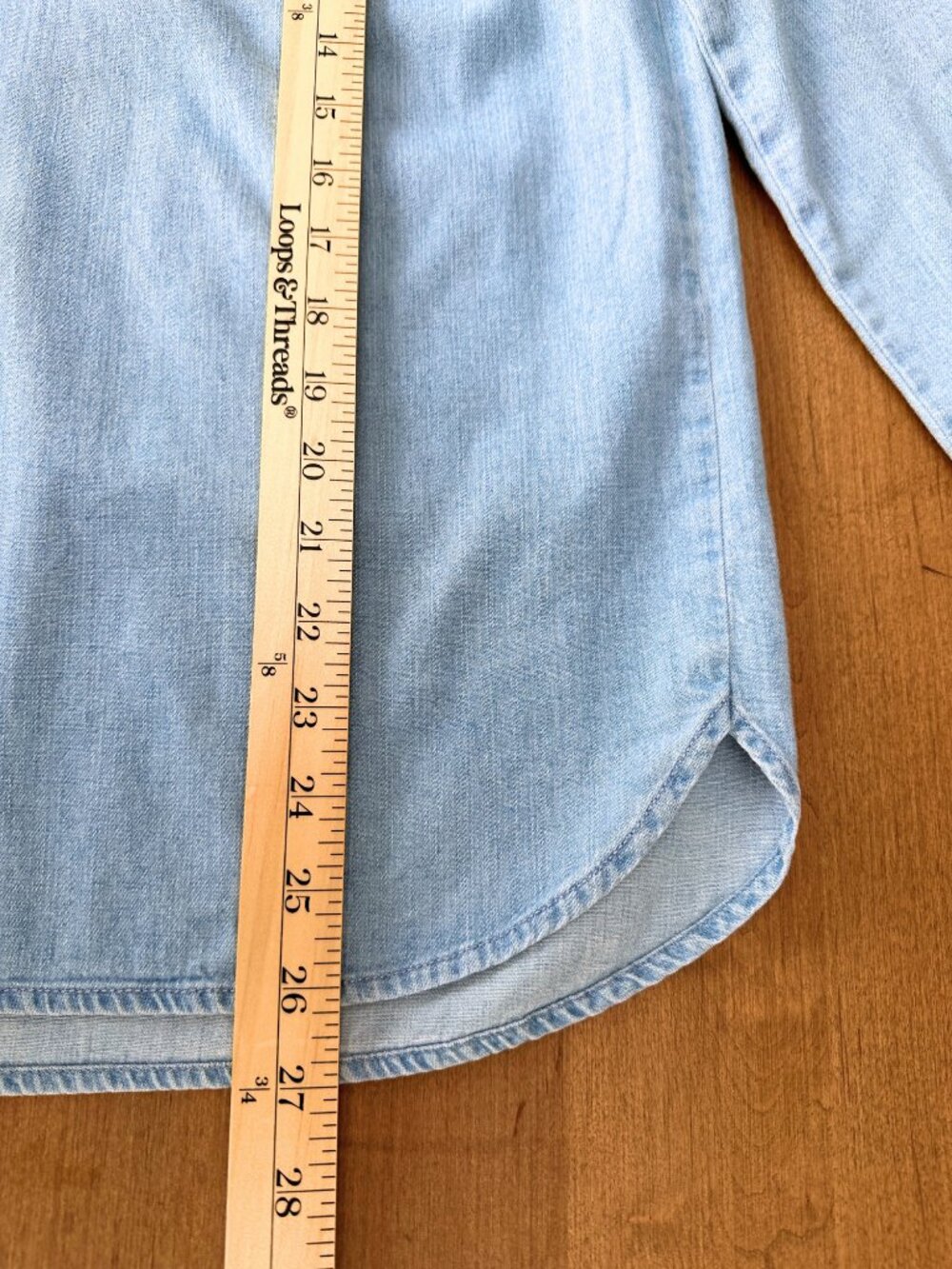 J Crew Blue Chambray Popover Henley Long Sleeve Shirt Size Small Denim Top - Picture 7 of 10
